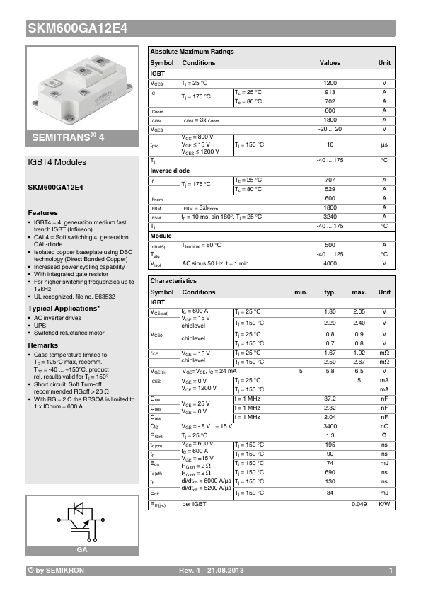 SKM600GA12E4