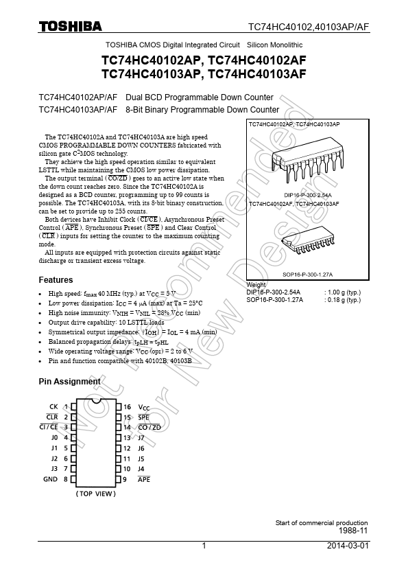 TC74HC40103AF