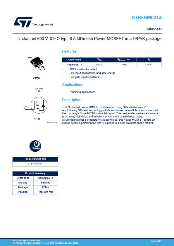 STB8NM60T4