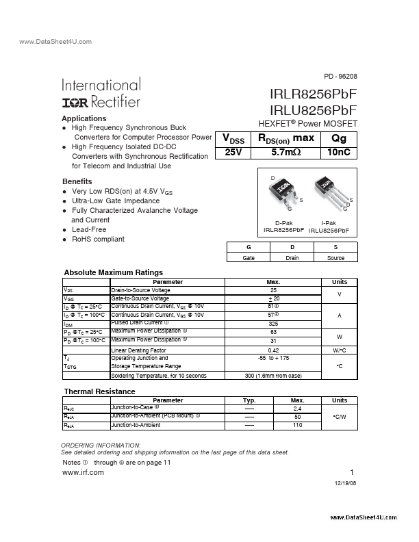 IRLU8256PBF