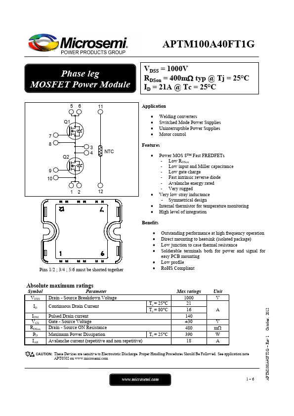 APTM100A40FT1G