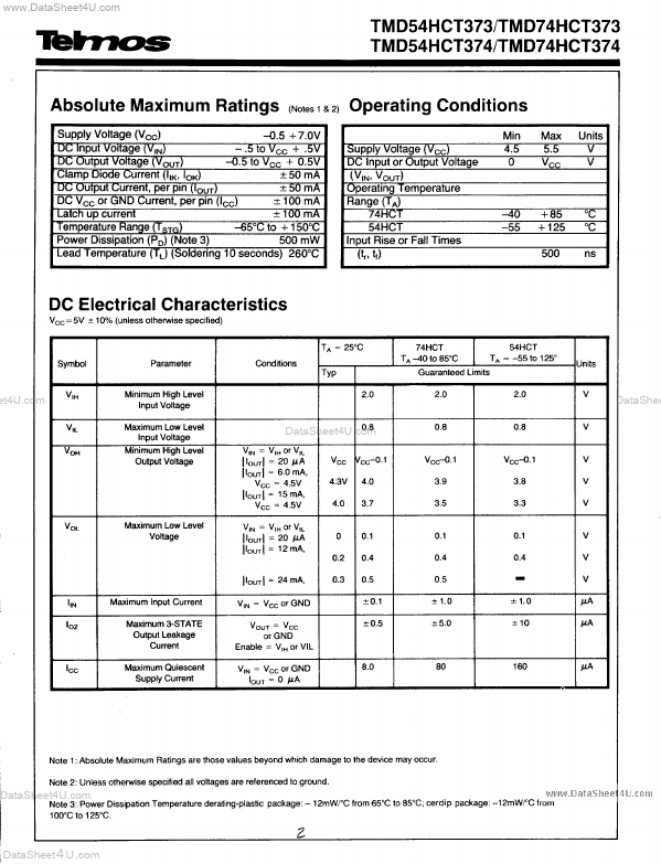 TMD74HCT374