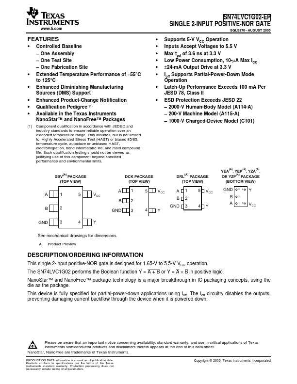 SN74LVC1G02-EP