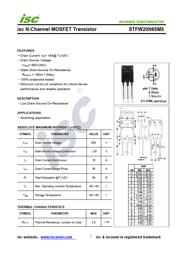 STFW20N65M5