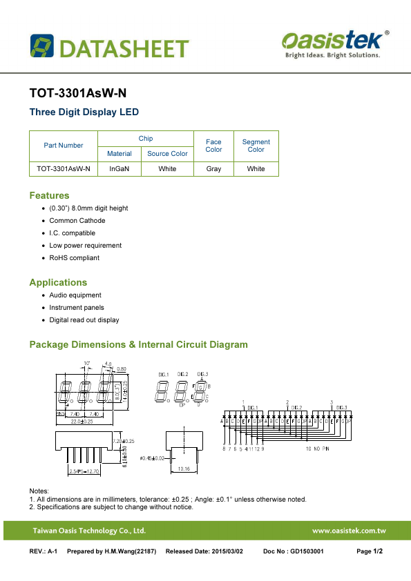 TOT-3301AsW-N