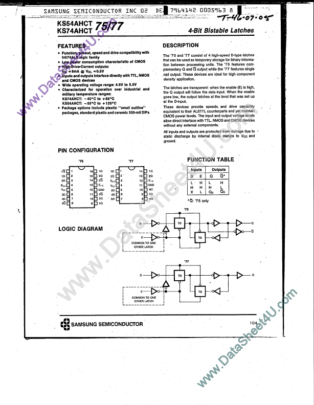 KS74AHCT75