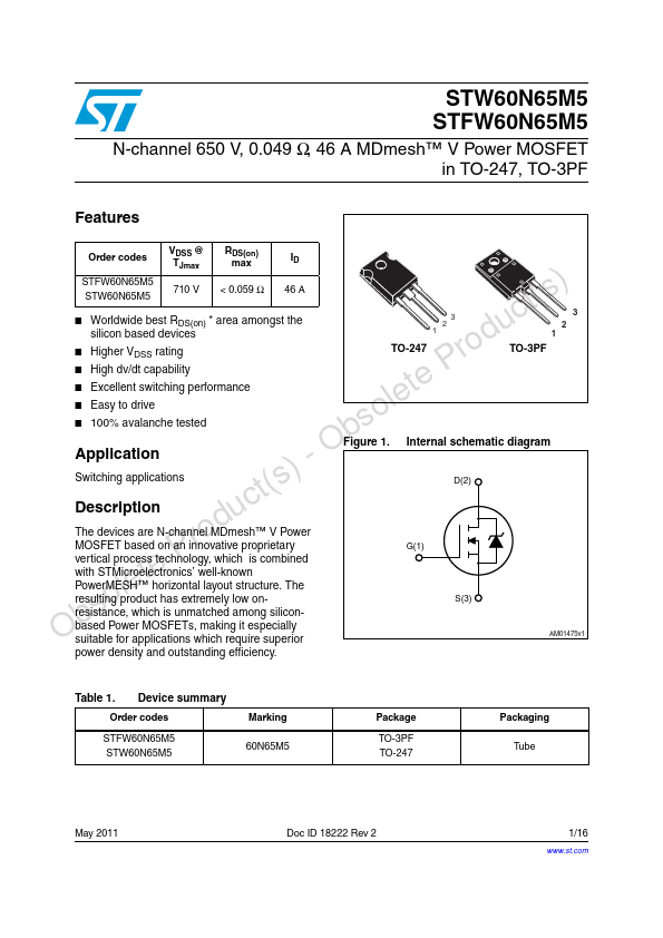 STFW60N65M5