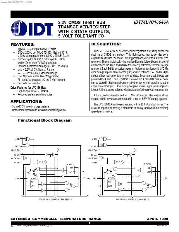 IDT74LVC16646A