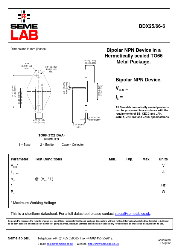 BDX25-66-6