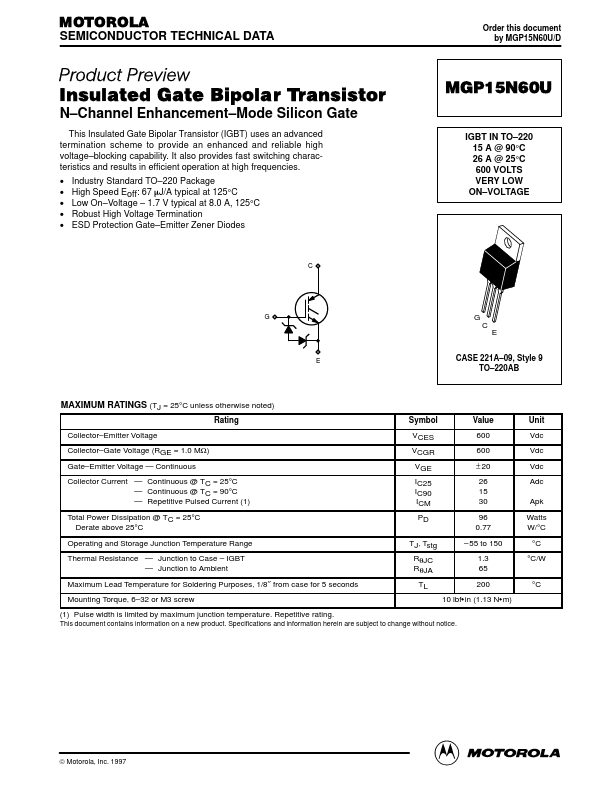 MGP15N60U