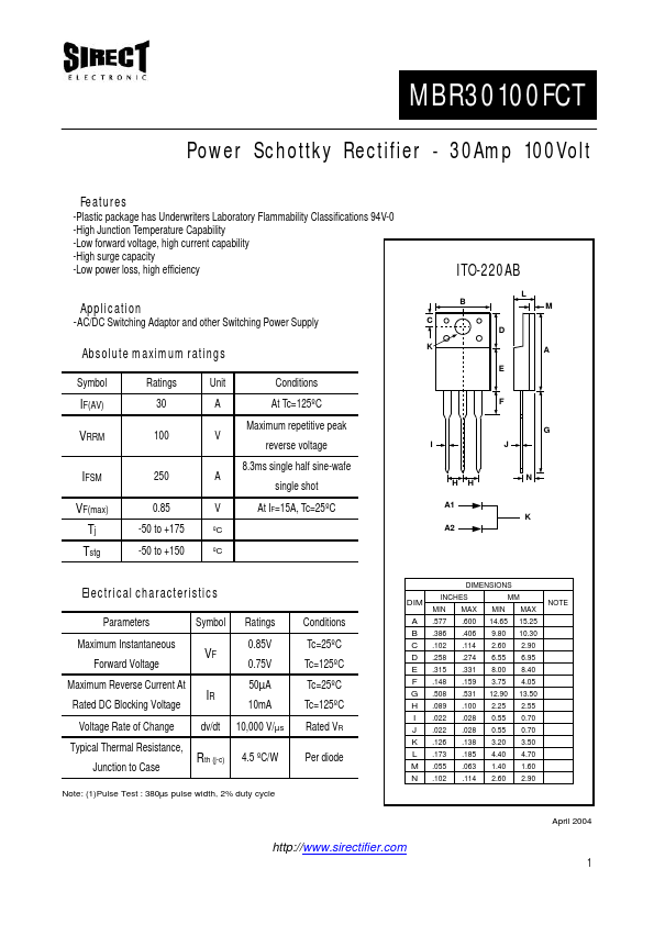 MBR30100FCT