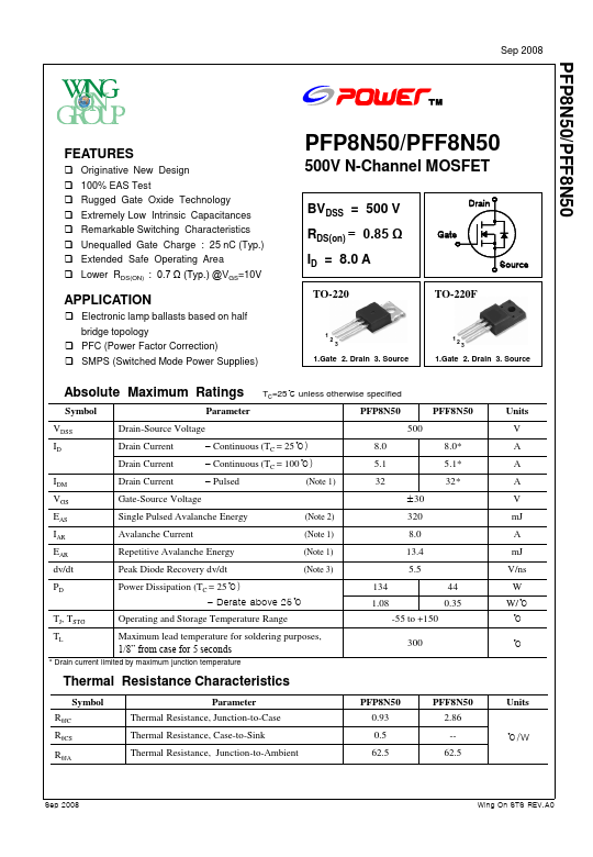 PFP8N50