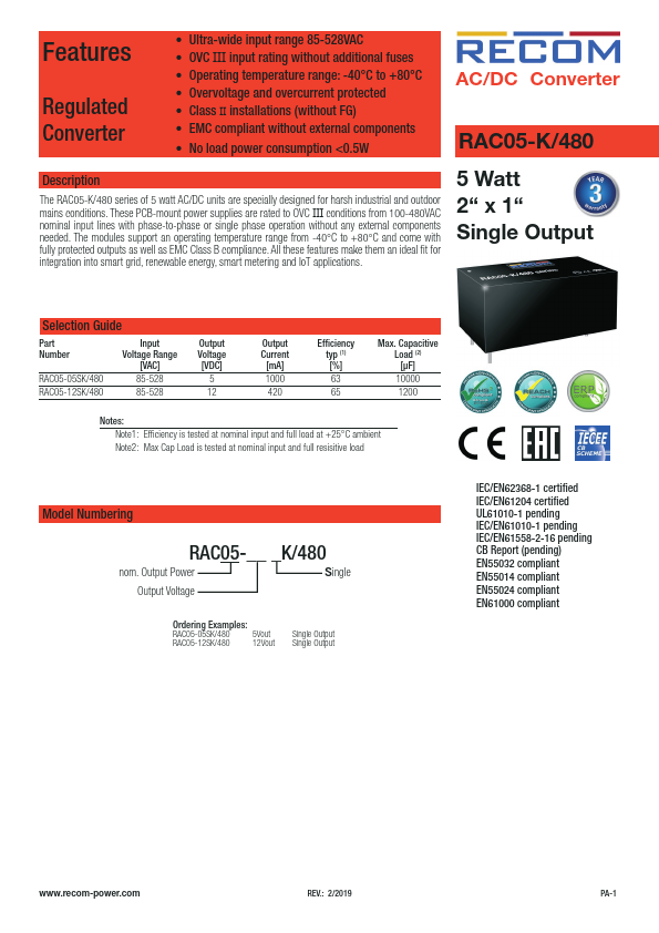 RAC05-12SK-480