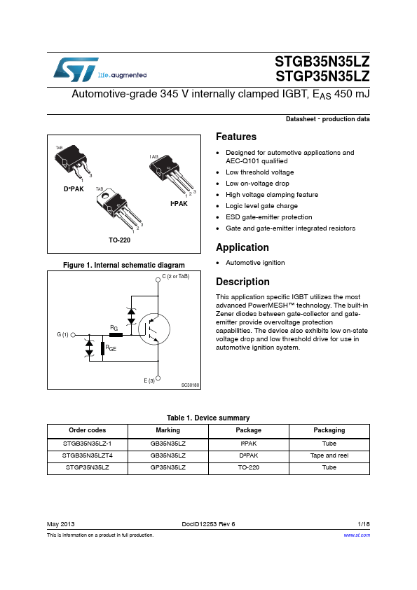 STGB35N35LZ