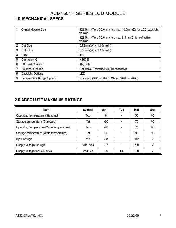 ACM1601H