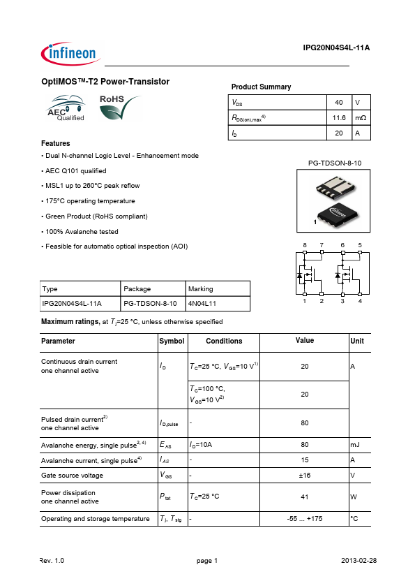 IPG20N04S4L-11A