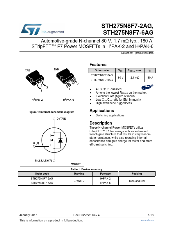 STH275N8F7-6AG