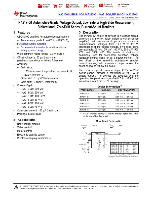 INA210-Q1