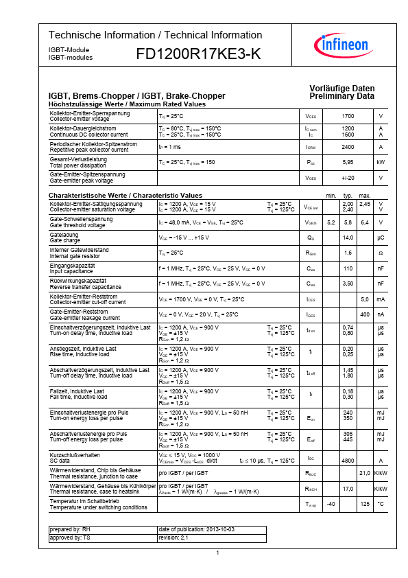 FD1200R17KE3-K