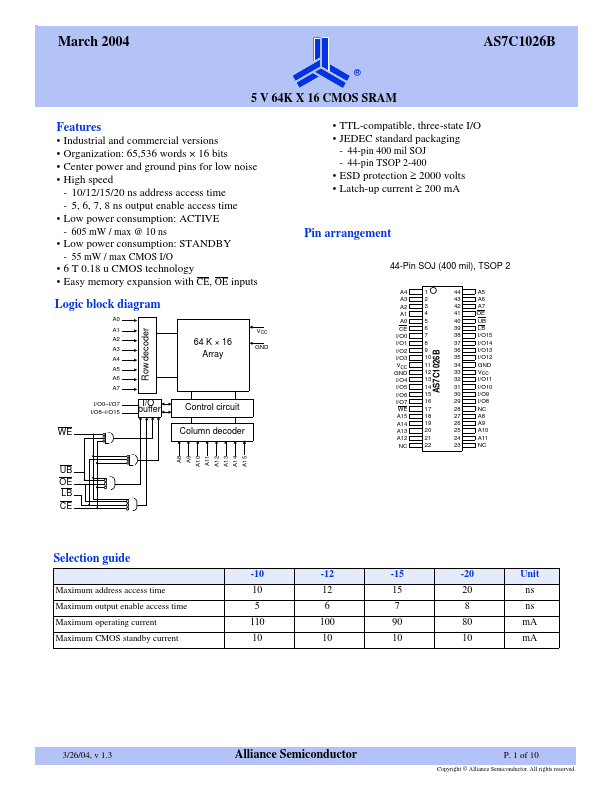 AS7C1026B