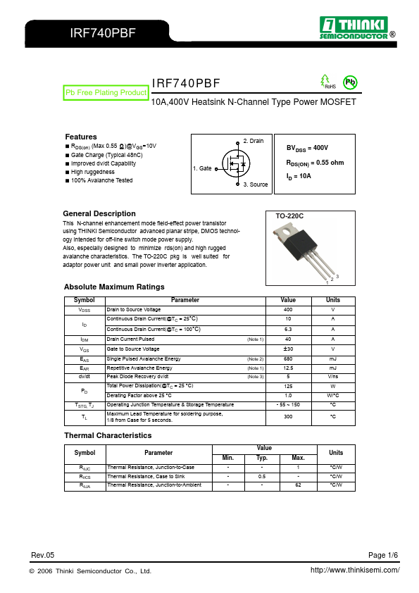 IRF740PBF