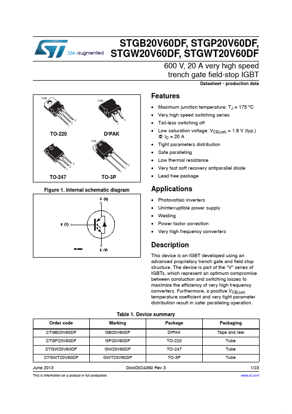 STGW20V60DF