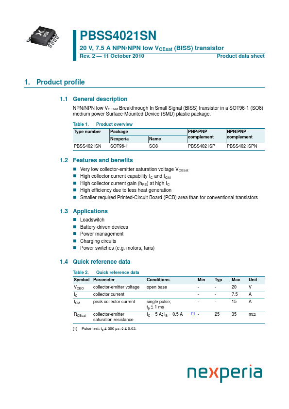 PBSS4021SN