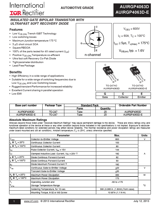 AUIRGP4063D-E