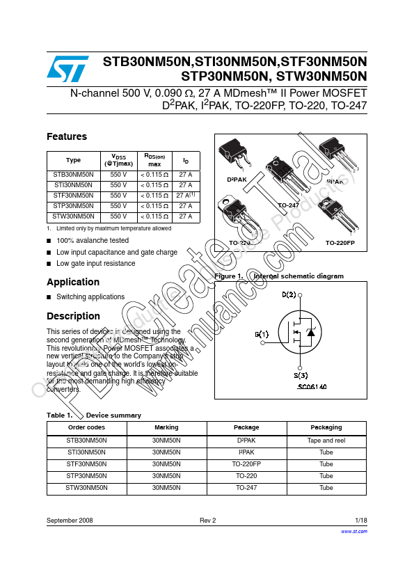 STW30NM50N