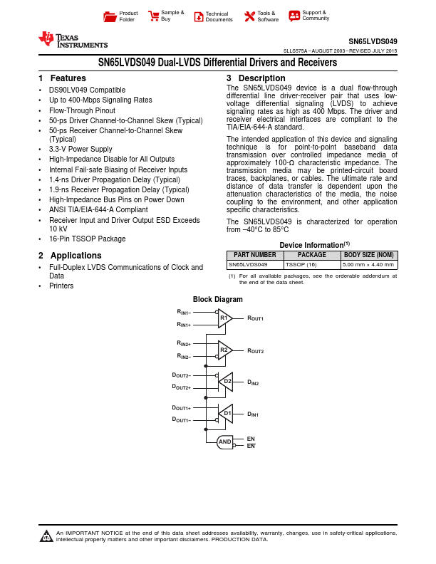 SN65LVDS049