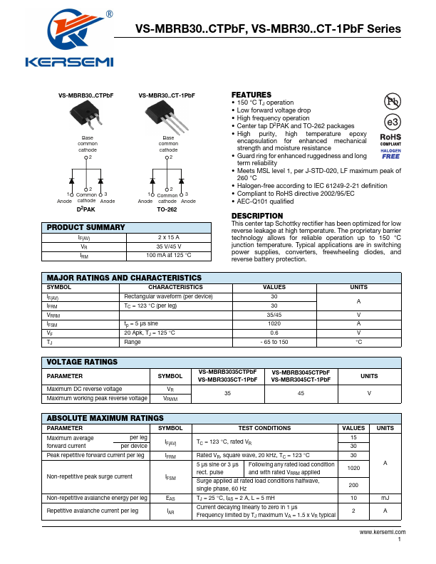 VS-MBR3035CT-1PbF