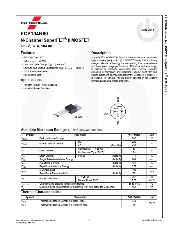 FCP104N60