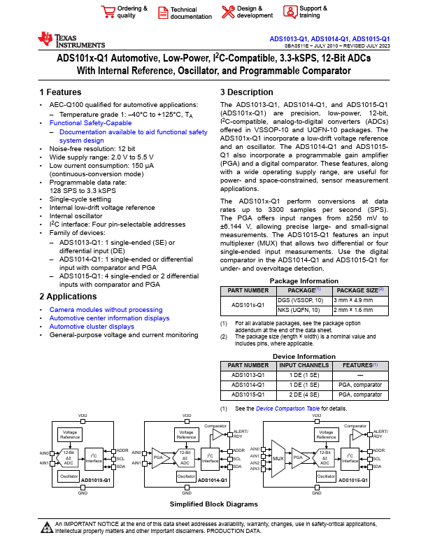 ADS1014-Q1