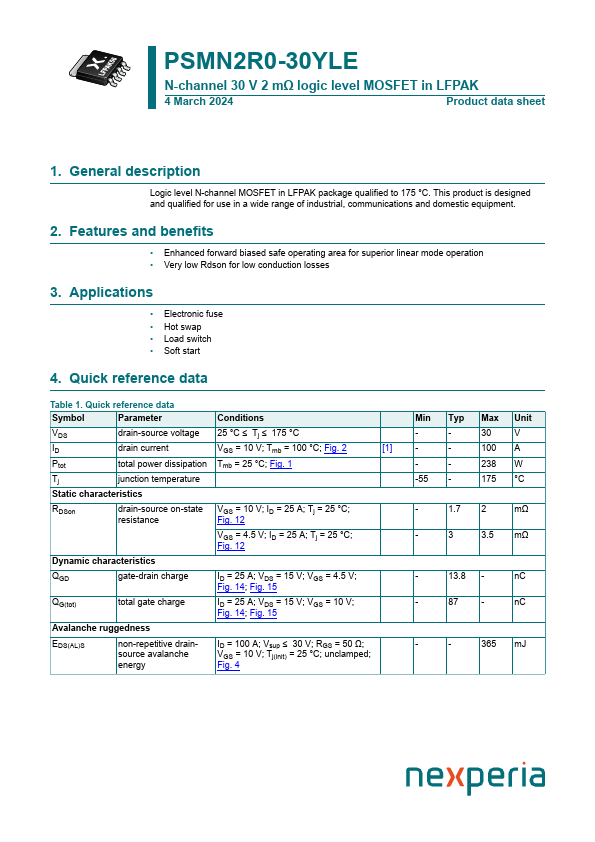 PSMN2R0-30YLE