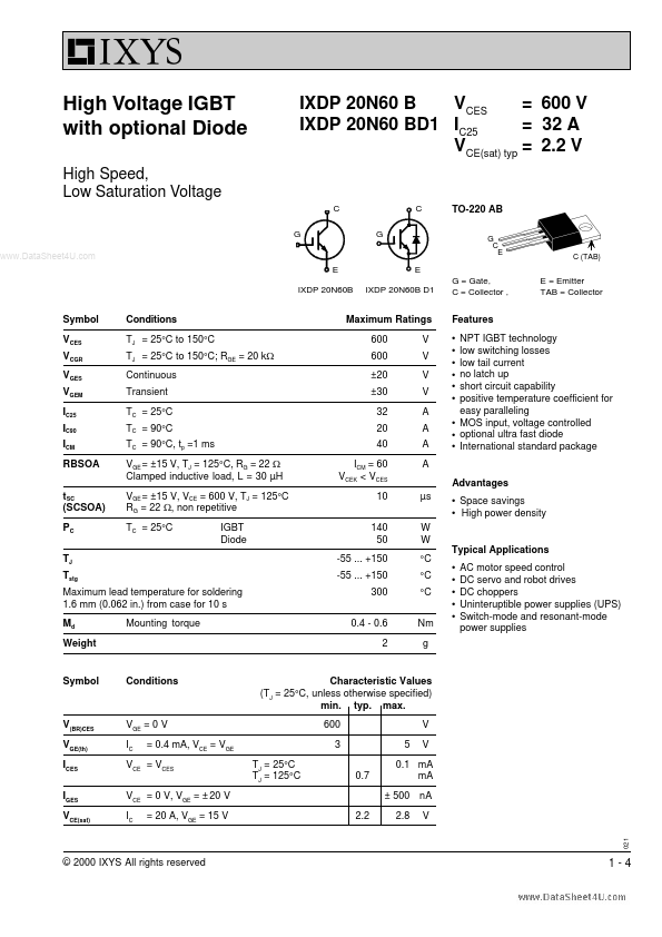 IXDP20N60BD1