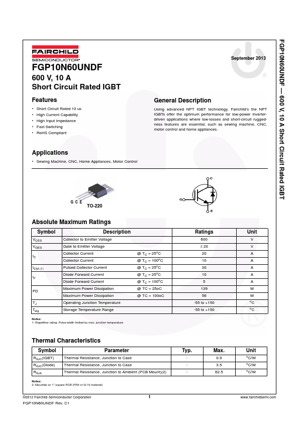 FGP10N60UNDF