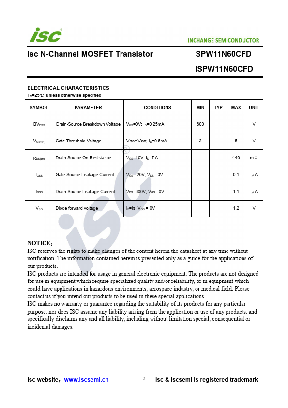 SPW11N60CFD