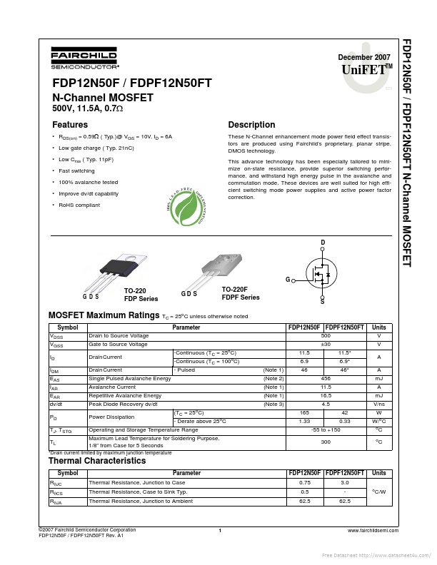 FDP12N50F