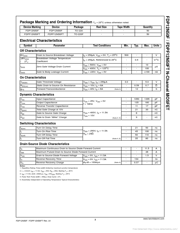 FDP12N50F