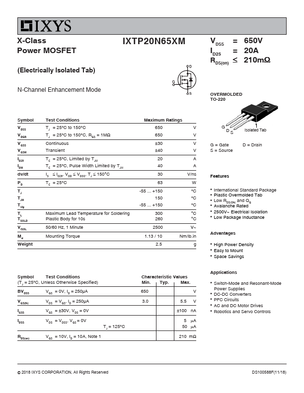 IXTP20N65XM