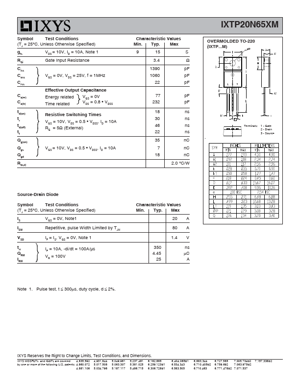 IXTP20N65XM