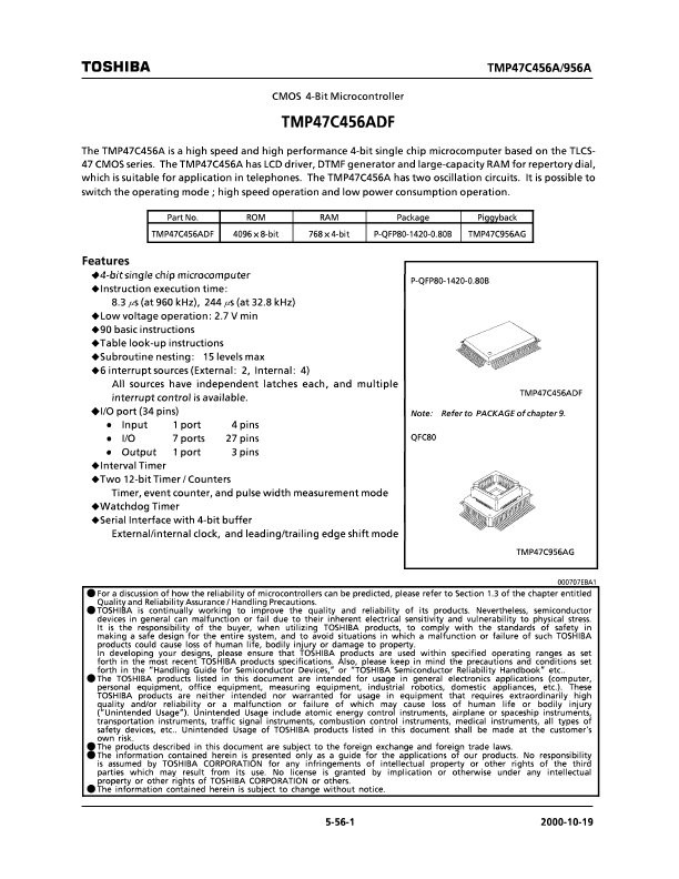 TMP47C456ADF