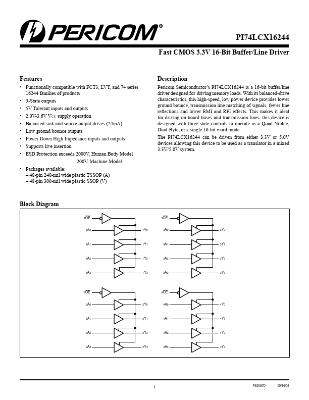 PI74LCX16244