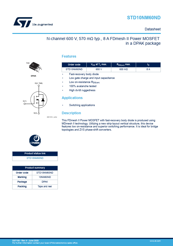 STD10NM60ND