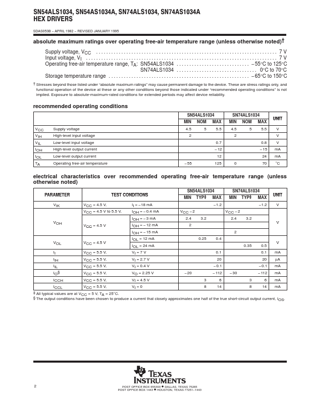 SN54ALS1034