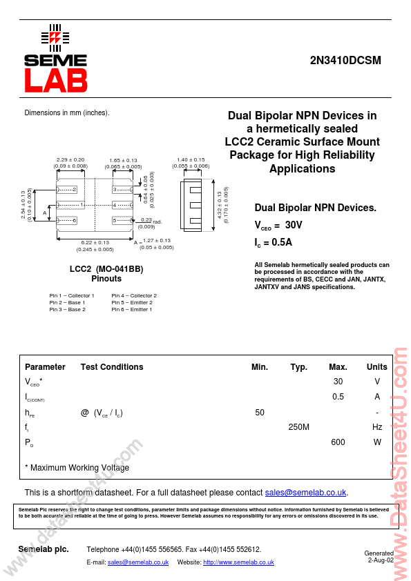 2N3410DCSM