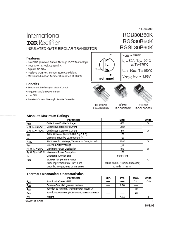 IRGSL30B60K