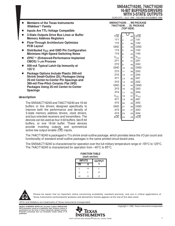 SN54ACT16240