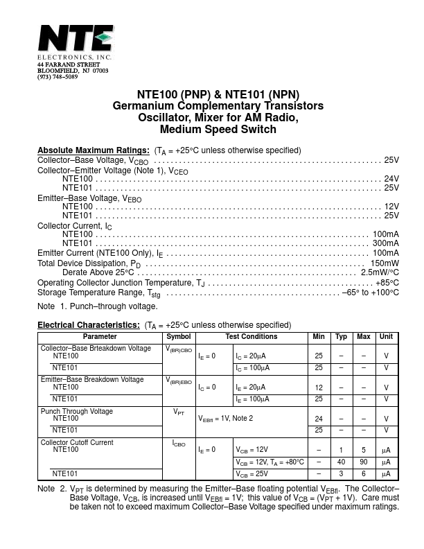 NTE101