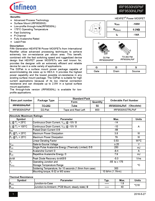 IRF9530NSPbF